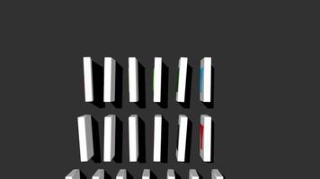 Days Name Domino Blocks Falling 3D rendering video