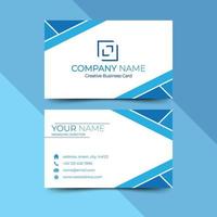 Modern blue business card design template, design vector illustration