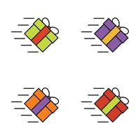 Set of gift box on white background, vector illustration