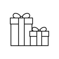 caja de regalo icono plano sobre fondo blanco, ilustración vectorial vector