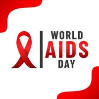 World AIDS day poster. Aids Awareness Red Ribbon. Vector illustration.