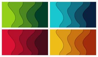 Set of 3D abstract background and paper cut shapes, vector illustration