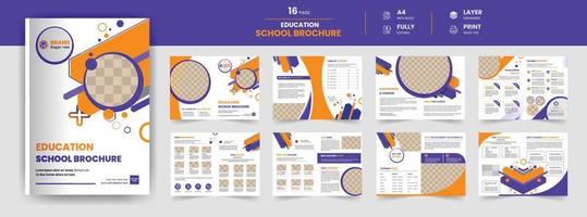 16 Page modern new year education school admission brochure company profile and annual report design vector