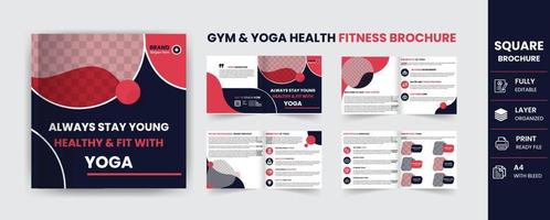 plantilla de diseño cuadrado corporativo de gimnasio y fitness 8 páginas vector