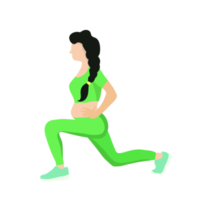 Pregnant girl doing sport and fitness png