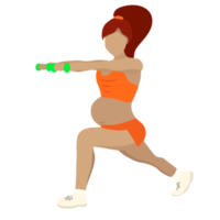 Pregnant girl doing sport and fitness png