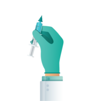 Syringe, medical injection in hand png