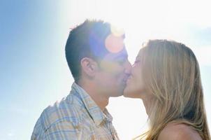 happy bride and groon outdoor photo