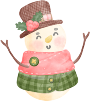 ilustração em aquarela de boneco de neve de natal png