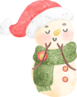 weihnachtsschneemann-aquarellillustration png