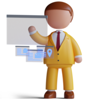 3d character of business man metaverse png