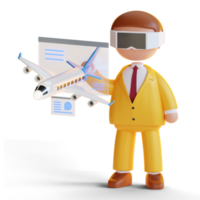 3d character of business man metaverse png