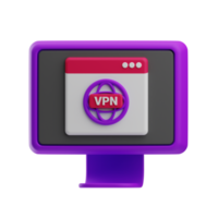 vpn ilustração 3d png