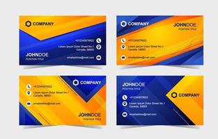Blue and Yellow Business Card Template vector