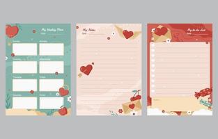 Heart Themed Journal Template vector