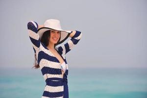 Happy Beautiful Woman Enjoying Summer Vacation photo