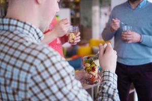 software developer eating a fruit salad photo