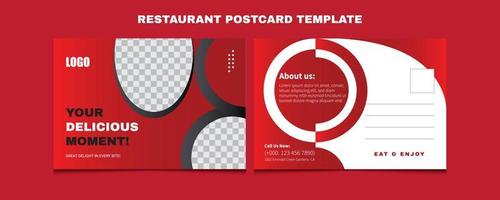 Delicious Food Restaurants Postcard Template, Food Postcard Template Sports, Vector Template, Professional Business Postcard Design, Event Card Design, Invitation Design, Direct Mail EDDM Template.