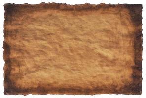 old parchment paper sheet vintage aged or texture isolated on white background photo