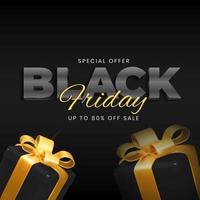 Black Friday Sale Invitation Card. Vector Illustration