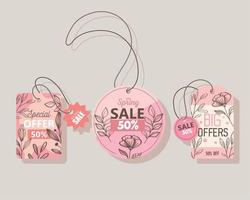 sale spring season deals tags hanging vector