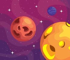 space planets scene vector