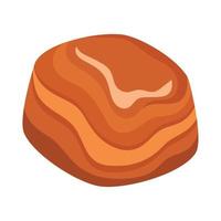 sweet caramel cube block vector