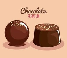 dos chocolates premium vector