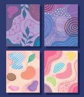 four abstracs organics shapes backgrounds vector