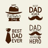 four fathers days messages vector