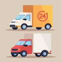 delivery service trucks vector