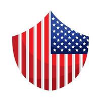 shield with usa flag vector