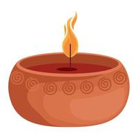 diwali decorative candle vector