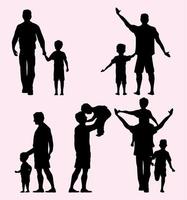 five fathers silhouettes vector