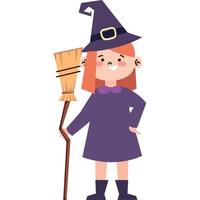 girl with witch disguise vector