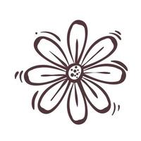 spring flower drawing line style icon vector