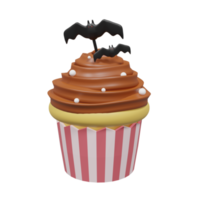 cupcake de chocolate 3d para o halloween png