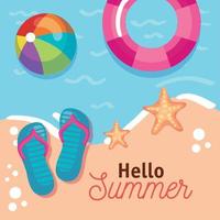 hellow summer message vector