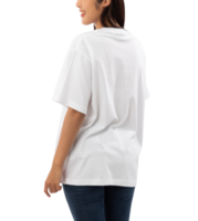 ung kvinna i vit oversize t skjorta attrapp Skära ut, png fil