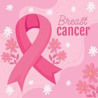 breast cancer lettering card vector