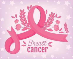 breast cancer awareness lettering card vector