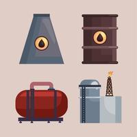 four fracking icons vector