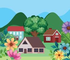 landscape spring season vector