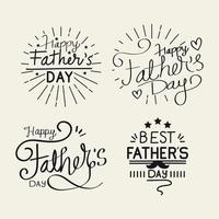 fathers days letterings vector