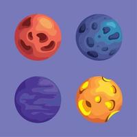 four space planets vector