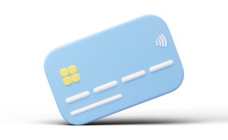 3D-Symbol Kreditkartenmodell schwebend isoliert auf transparent. Mobile Banking und Online-Zahlungsservice. digitales Marketing, E-Commerce. Geld abheben. einfaches einkaufen. karikatur minimales 3d-rendering. png