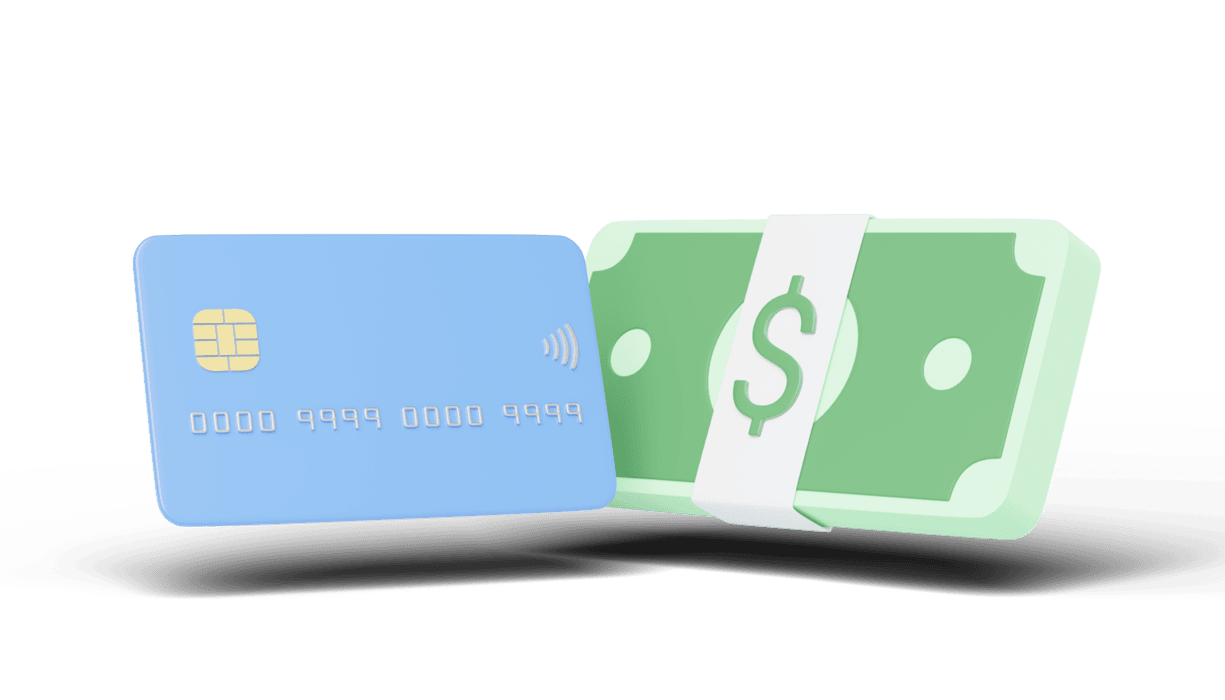 Credit card with Bundles cash floating on transparent. Mobile banking and  Online payment service. Borrow money of business. Loan approval. Bonus cash  back and refund. Cashback icon 3d render. 12487906 PNG