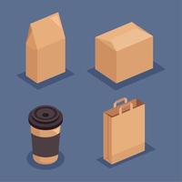 take away four mockups vector