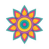 decoración de mandala de diwali amarillo vector