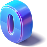 Number 0 Zero 3D Isometric png